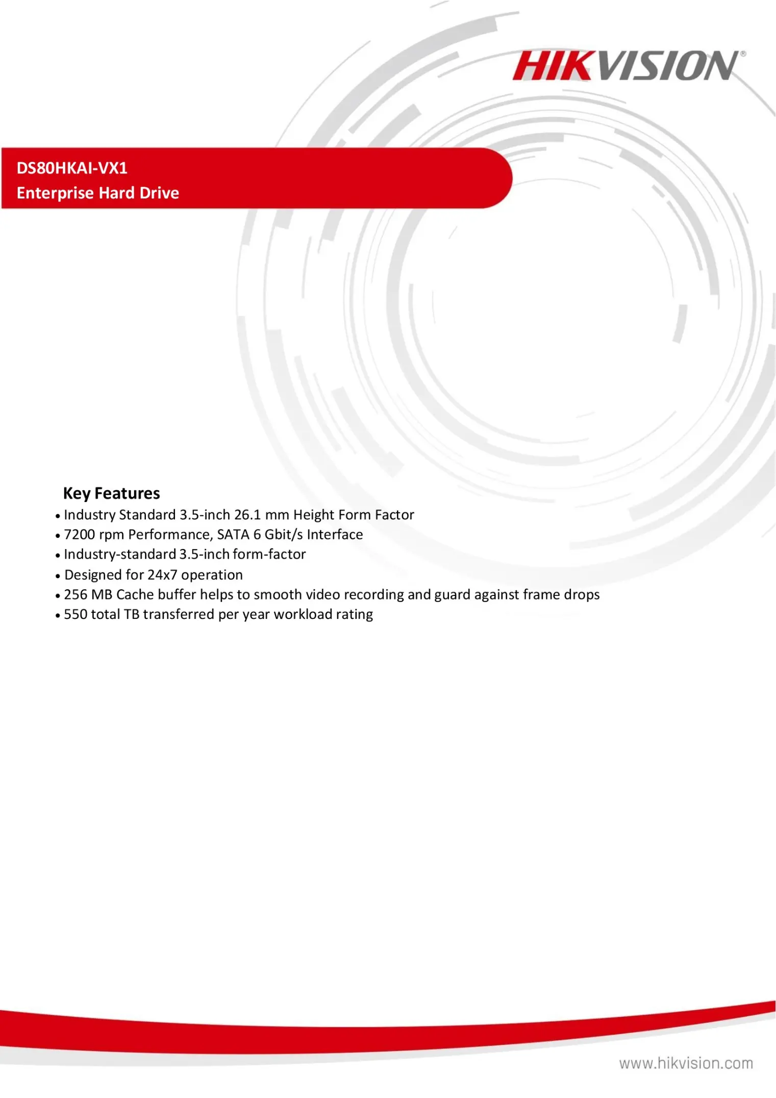 Hikvision DS80HKAI-VX1 Enterprise Hard Drive