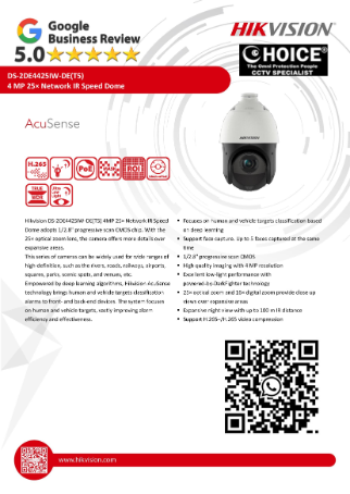HIKVISION DS-2DE4425IW-DE(T5) 4MP 25X DarkFighter