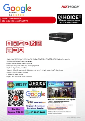 HIKVISION DS-96128NI-M16 128-ch DeepinMind NVR RAID 16-HardDisk 256TB Storage SECURITY SYSTEM Maintenance Repair Replace NEW