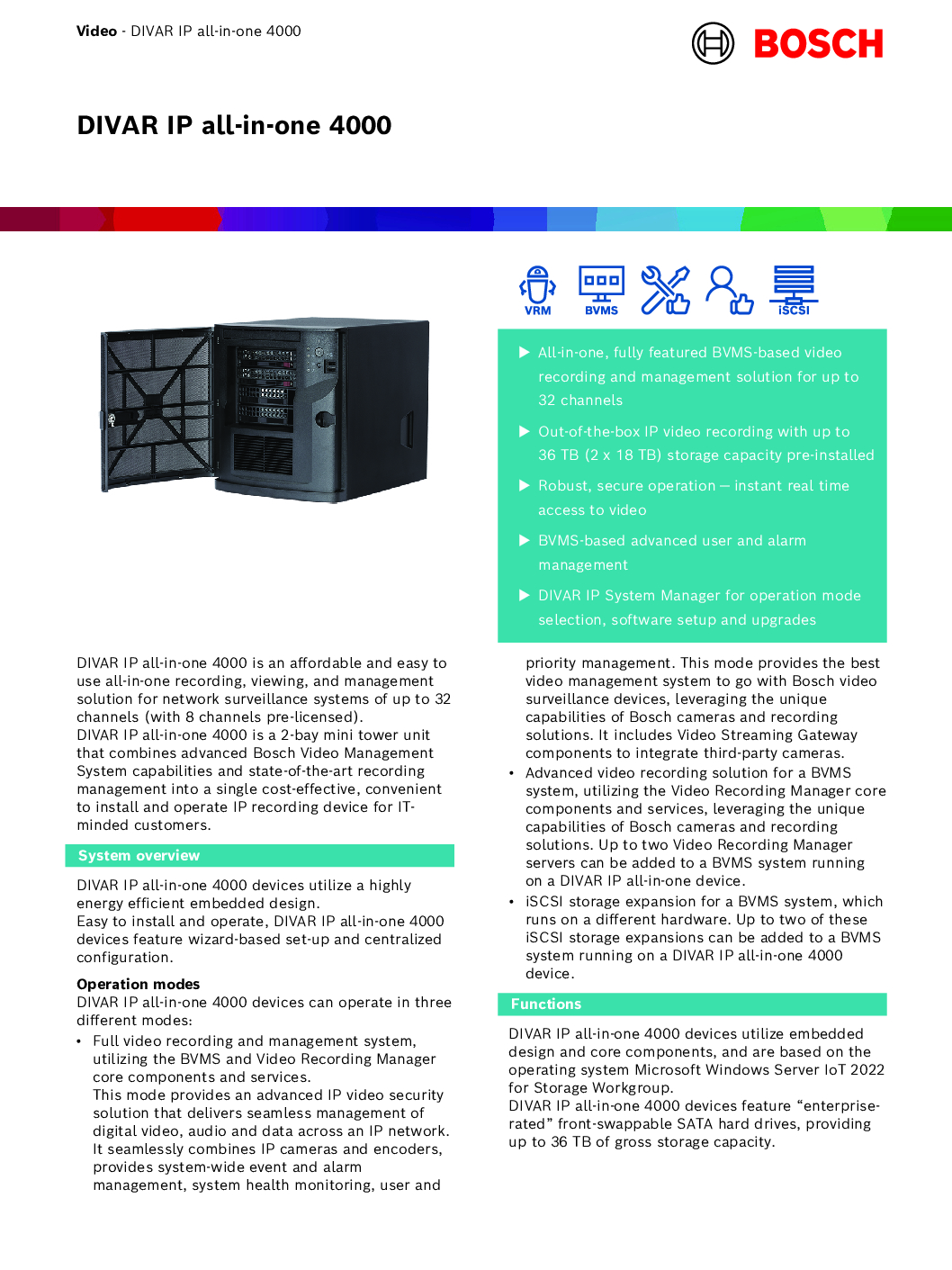 Bosch DIVAR IP all-in-one 4000 Professional Grade NEW JJ 2 Bosch DIVAR IP all-in-one 4000 Professional Grade NEW JJ - Image 2