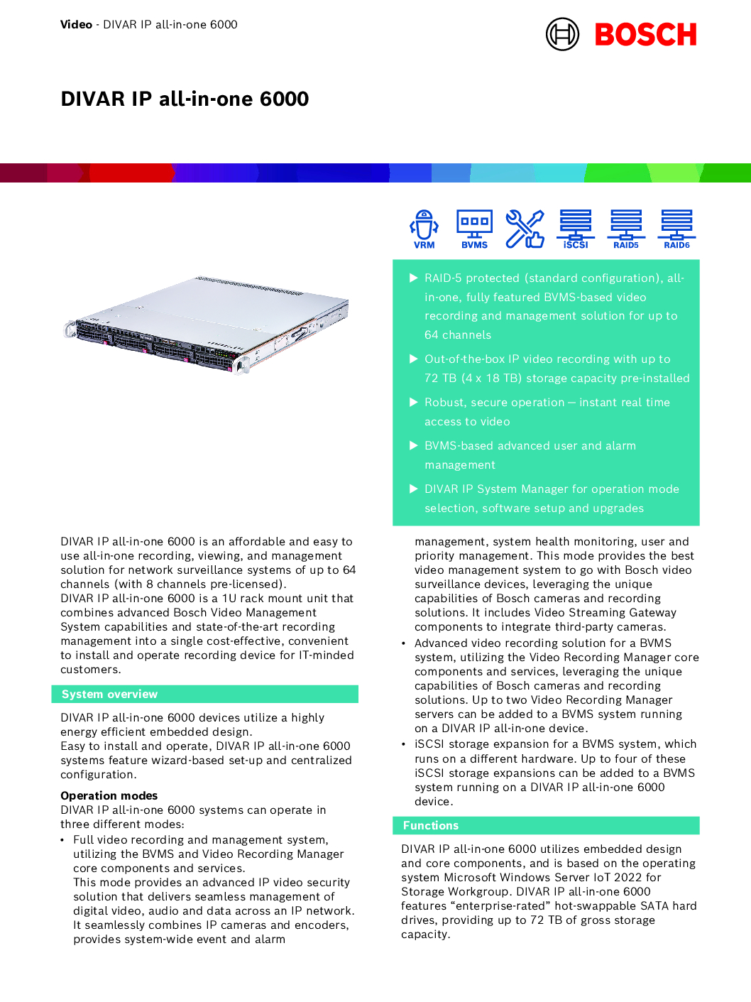 Bosch DIVAR IP all-in-one 6000 Surveillance NEW JJ 2 Bosch DIVAR IP all-in-one 6000 Surveillance NEW JJ - Image 2