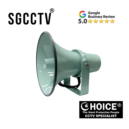 Public warning system MS-20D 20W Weight 4.0Kg Dimensions: Dia.310 x L351mm Metal horn Screws made of stainless steel with thermal fuse