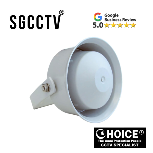 Public warning system MS-10K 15W Metal Horn Screws made of stainless steel Equipped with thermal fuse Dimensions: Dia. 152 x L130mm