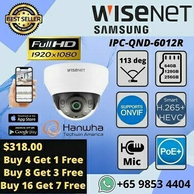 HANWHA QNV-6012R WISENET 2MP CCTV DOME QND6012R Korea Techwin Military Government Agency CCTV Camera Security System
