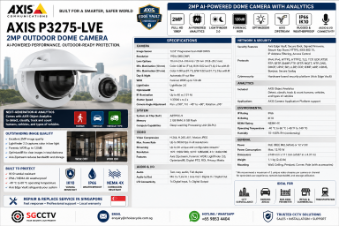 AXIS P3275-LVE 2MP Outdoor Dome Camera AI analytics Forensic WDR IR night vision, Lightfinder 2.0 Axis Zipstream Repair replace Singapore 1 AXIS P3275-LVE 2MP Outdoor Dome Camera AI analytics Forensic WDR IR night vision, Lightfinder 2.0 Axis Zipstream Repair replace Singapore