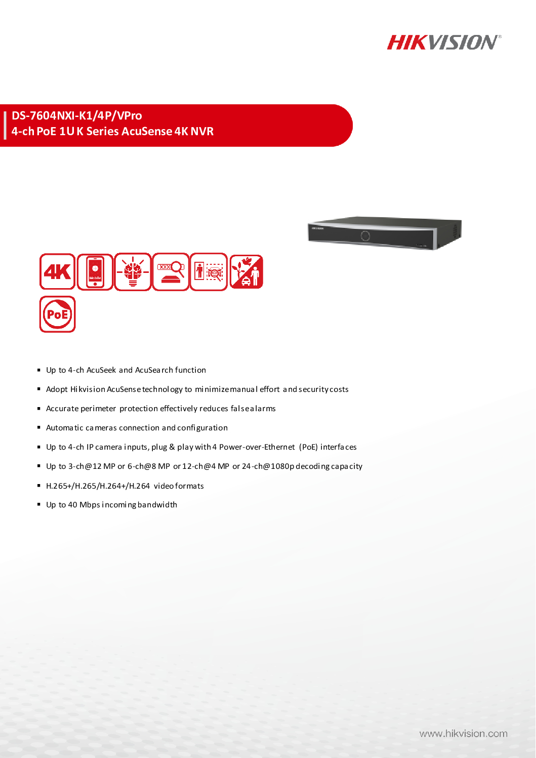HIKVISION DS-7604NXI-K1_4P_VPro NVR ACUSENSE ACUSEEK SMART SEARCH 4CH 4POE Hik-Connect CCTV CAMERA SINGAPORE 7 HIKVISION DS-7604NXI-K1_4P_VPro NVR ACUSENSE ACUSEEK SMART SEARCH 4CH 4POE Hik-Connect CCTV CAMERA SINGAPORE - Image 7