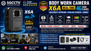 SGCCTV Body Worn Camera X6A 4G Sim Card REAL TIME EIS GPS Security Officer Police Force Army Video Evidence Security System