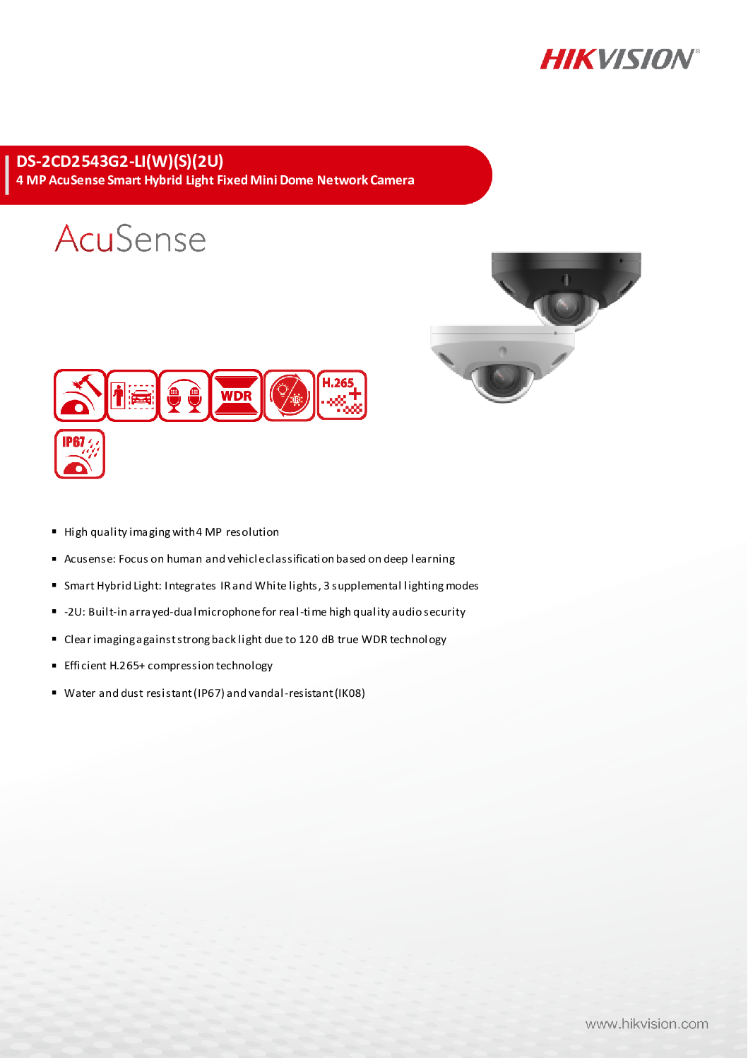 HIKVISION DS-2CD2543G2-LI DOME CAMERA 4MP AcuSeek Acusense Smart Hybrid Light Mini Dome Network Camera CCTV Camera Repair 7 HIKVISION DS-2CD2543G2-LI DOME CAMERA 4MP AcuSeek Acusense Smart Hybrid Light Mini Dome Network Camera CCTV Camera Repair - Image 7