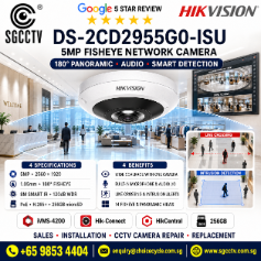HIKVISION DS-2CD2955G0-ISU FISHEYE 5MP Camera Audio iVMS-4200 Hik-Connect Hik-Central 256GB Line Crossing Intrusion Detection