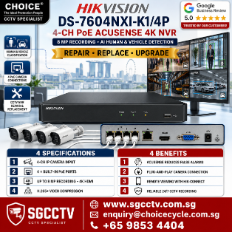 HIKVISION DS-7604NXI-K1/4P 4-ch 8MP PoE AI-ACUSENSE 4K NVR CCTV Security Camera Repair Replace SGCCTV CHOICECYCLE 1 HIKVISION DS-7604NXI-K14P 4-ch 8MP PoE AI-ACUSENSE 4K NVR CCTV Security Camera Repair Replace SGCCTV CHOICECYCLE