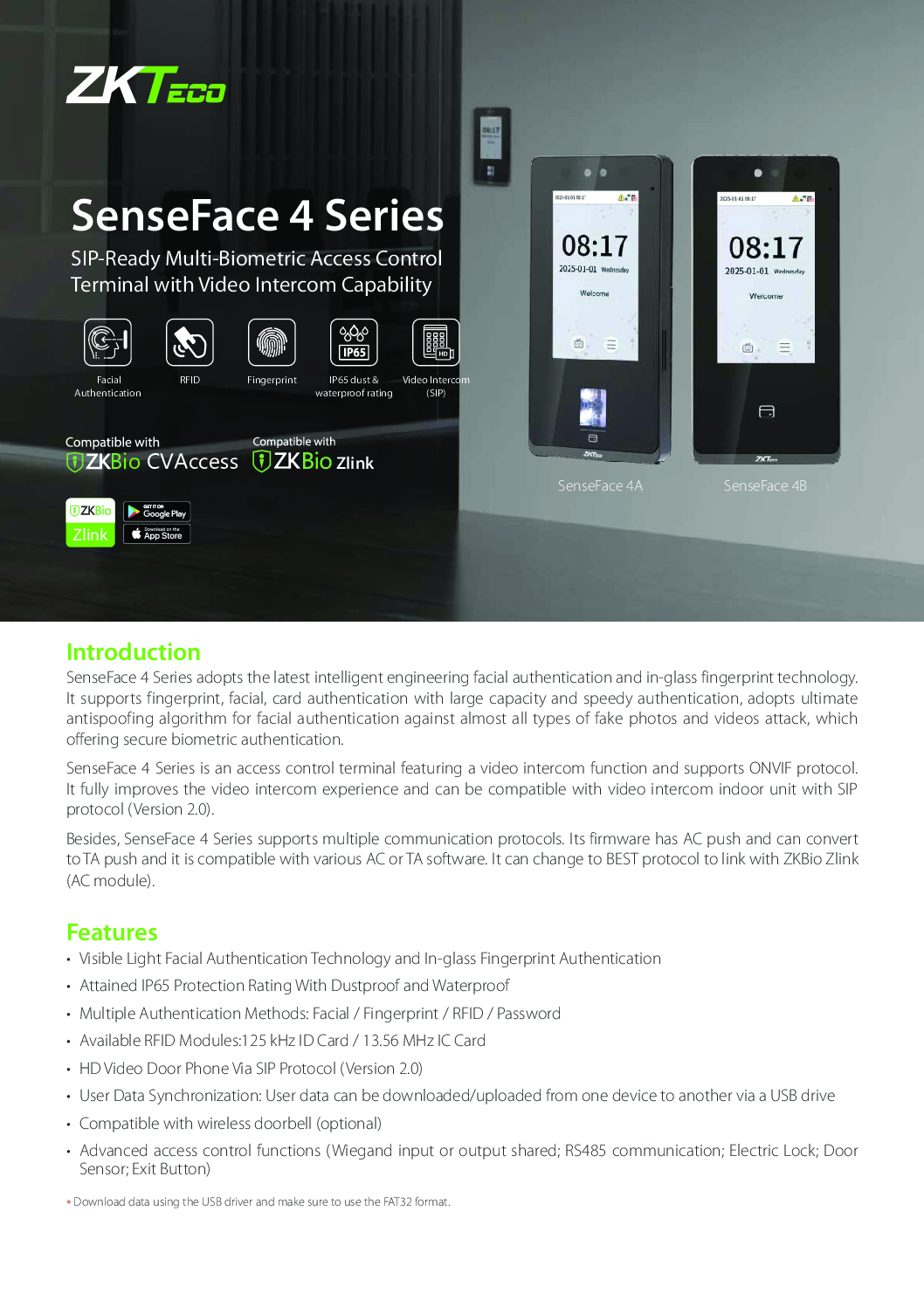 ZKTECO SENSEFACE 4B IP65 OUTDOOR Facial Recognition RFID Password SIP Video Intercom Time Attendance Door Lock Repair Upgrade 8 ZKTECO SENSEFACE 4B IP65 OUTDOOR Facial Recognition RFID Password SIP Video Intercom Time Attendance Door Lock Repair Upgrade - Image 8