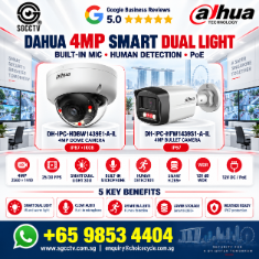 DAHUA DH-IPC-HDBW1439E1-A-IL DH-IPC-HFW1439S1-A-IL IP Camera Singapore 4MP PoE Camera CCTV with Microphone Colour Night CCTV