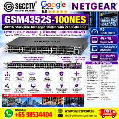 NETGEAR USA SWITCH GSM4352S 52-Ports POE GIGABIT CCTV Security Camera Not made in China SECURITY CAMERA SINGAPORE